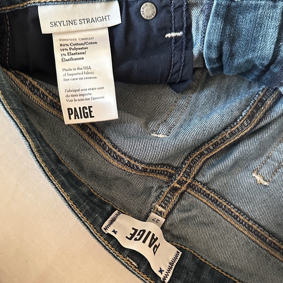 PAIGE Dark Blue Skyline Straight Jeans - Picture 11 of 12